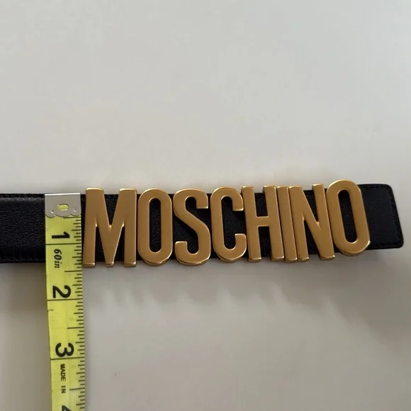 Moschino Black & Gold Belt 39” - Picture 3 of 5